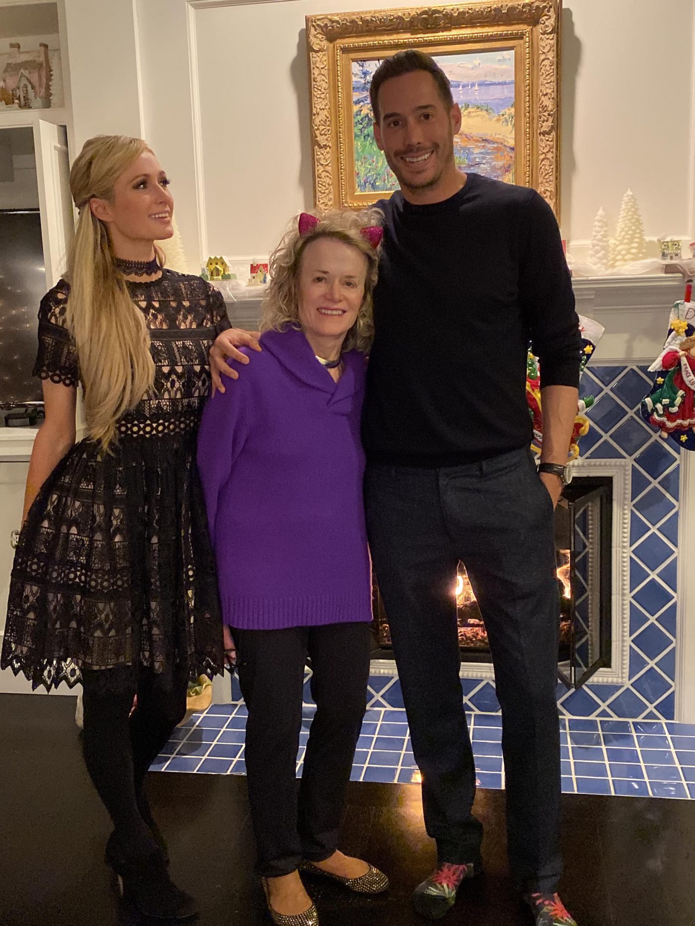Paris and Carter with Carter's mom, Sherri, Christmas 2019